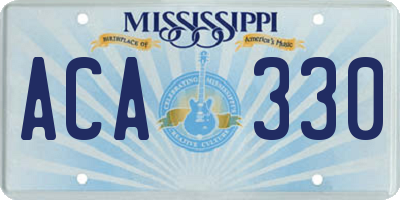 MS license plate ACA330