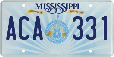 MS license plate ACA331