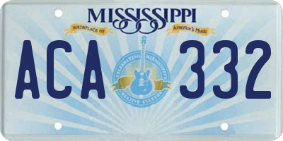 MS license plate ACA332