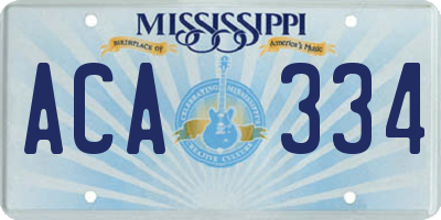 MS license plate ACA334