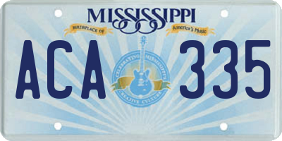 MS license plate ACA335