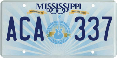 MS license plate ACA337
