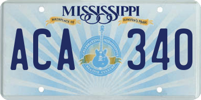MS license plate ACA340