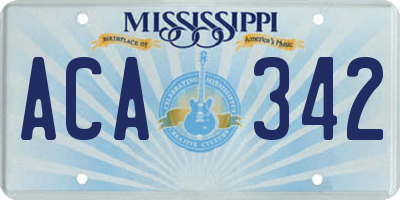 MS license plate ACA342