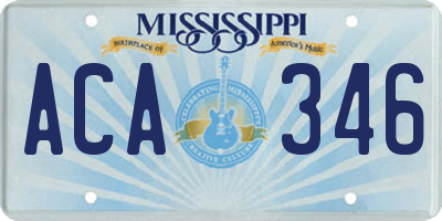 MS license plate ACA346