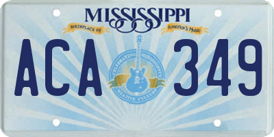 MS license plate ACA349