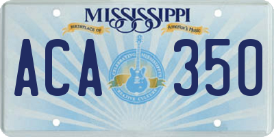 MS license plate ACA350