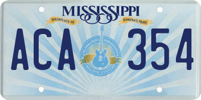 MS license plate ACA354