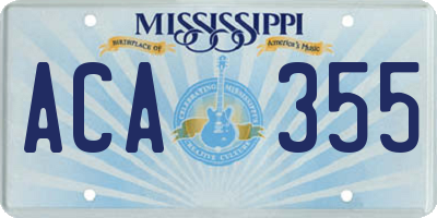 MS license plate ACA355
