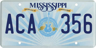 MS license plate ACA356