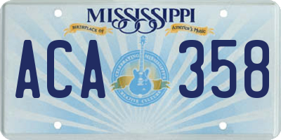 MS license plate ACA358