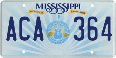 MS license plate ACA364