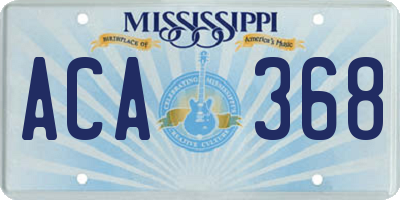 MS license plate ACA368