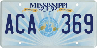 MS license plate ACA369