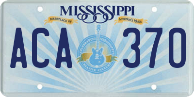 MS license plate ACA370