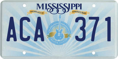 MS license plate ACA371