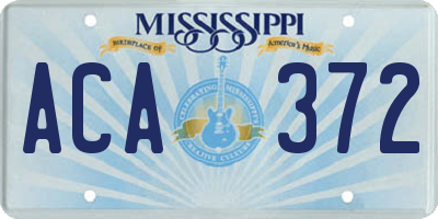 MS license plate ACA372