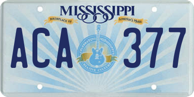 MS license plate ACA377