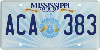 MS license plate ACA383
