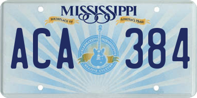 MS license plate ACA384