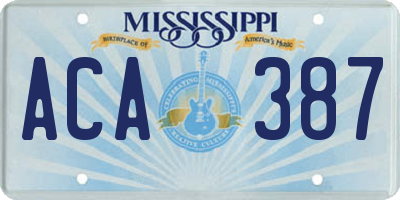 MS license plate ACA387