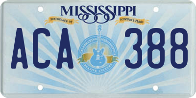 MS license plate ACA388