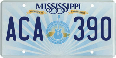 MS license plate ACA390
