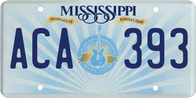 MS license plate ACA393