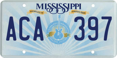 MS license plate ACA397