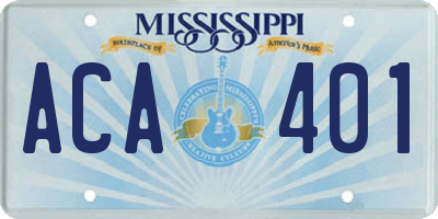 MS license plate ACA401