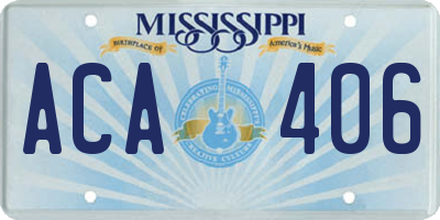 MS license plate ACA406
