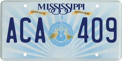 MS license plate ACA409