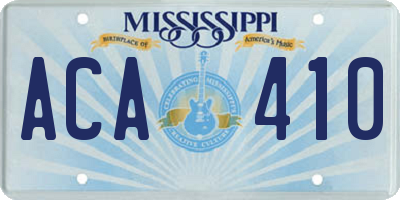 MS license plate ACA410