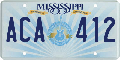 MS license plate ACA412