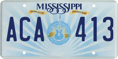 MS license plate ACA413
