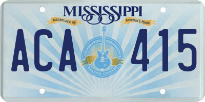 MS license plate ACA415