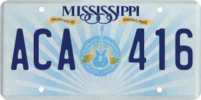 MS license plate ACA416