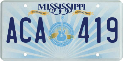 MS license plate ACA419