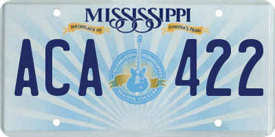 MS license plate ACA422