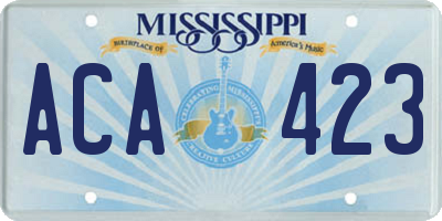 MS license plate ACA423