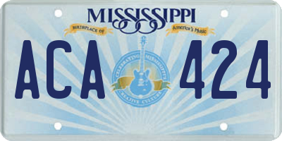 MS license plate ACA424
