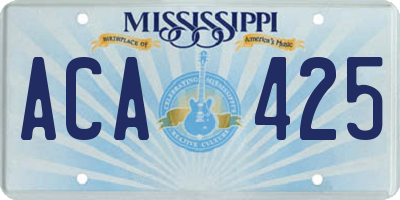 MS license plate ACA425