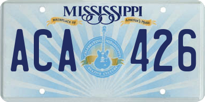 MS license plate ACA426