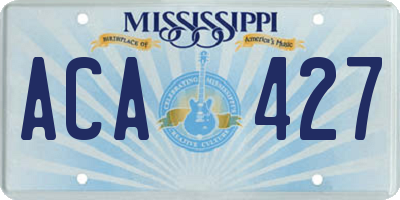 MS license plate ACA427