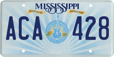 MS license plate ACA428