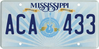 MS license plate ACA433