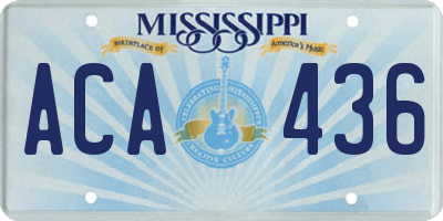 MS license plate ACA436