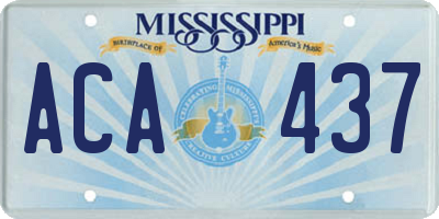 MS license plate ACA437