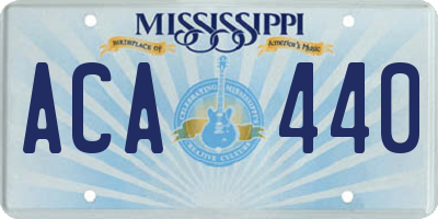MS license plate ACA440