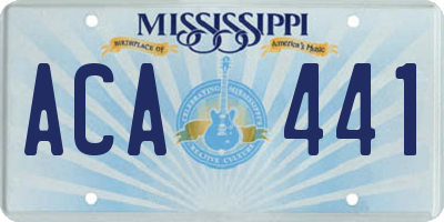 MS license plate ACA441